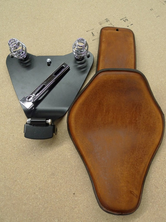 Seat plus Passenger Pad & Mounting Kit for 2010-2022 with Snub Nose 10x13 Brown Distressed