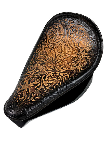 Seat & Kit for 2000-2017 Softail with Antique Black Oak Leaf 11x16 Seat