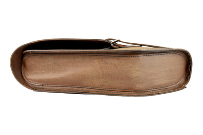 One Buckle Brown Distressed Hardtail Saddle Bag
