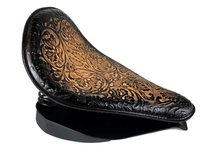Seat & Kit for 2000-2017 Softail with Antique Black Oak Leaf 11x16 Seat