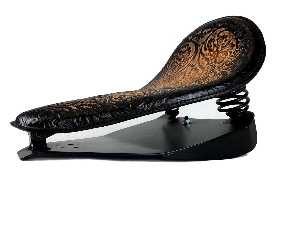 Seat & Kit for 2000-2017 Softail with Antique Black Oak Leaf 11x16 Seat