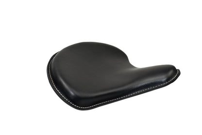 Black Leather Tractor Seat with White Stitching 15x14