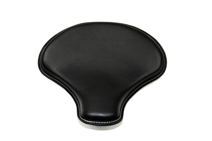 Black Leather Tractor Seat with White Stitching 15x14