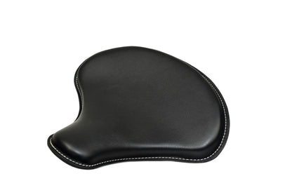 Black Leather Tractor Seat with White Stitching 15x14