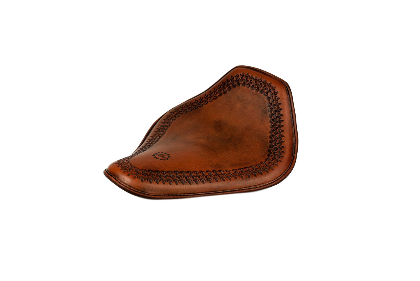 Seat & Mounting Kit for 2010-2022 Sportster with 10x13 Snub Hand Tooled Seat Gel Tan