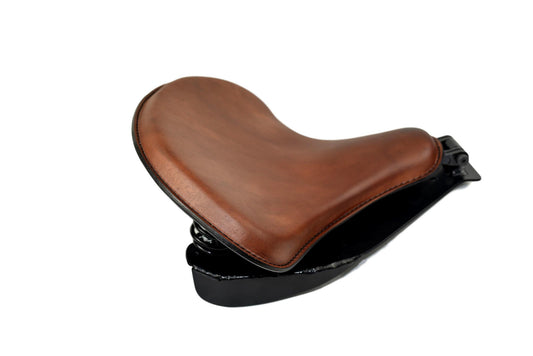Medium Brown Tractor Seat 15x14 with Softail 2000-2017 Mounting Kit Black Springs