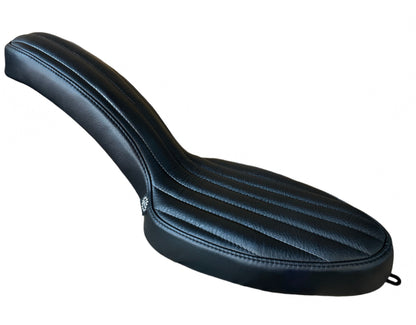Swing arm chopper cobra seat Black Leather Front to Back Pleates for Panhead and Shovelhead frames