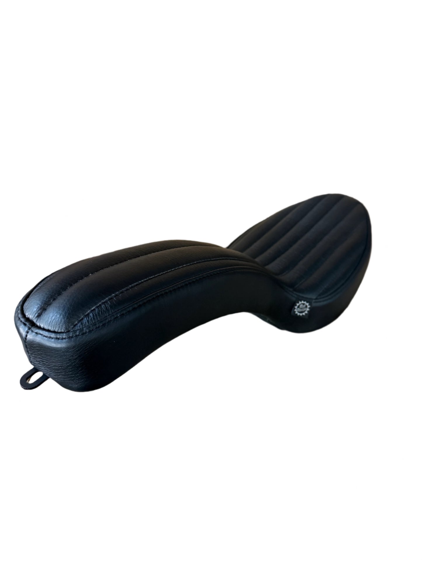 Hardtail chopper cobra seat Black Leather Front to Back Pleates