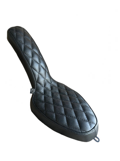 Hardtail chopper cobra seat Black Leather Diamond pleated