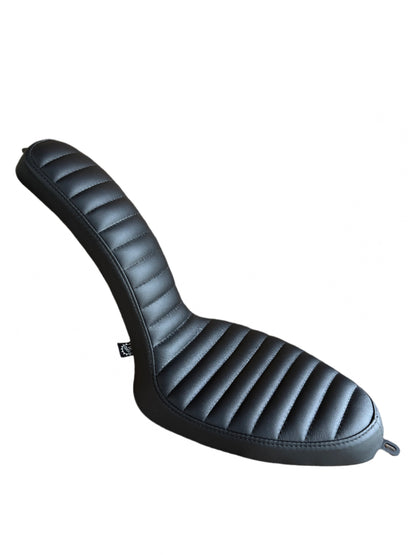 Hardtail chopper cobra seat Black Leather side to side pleates