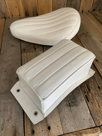 Bates style spring solo tuck and roll seat white