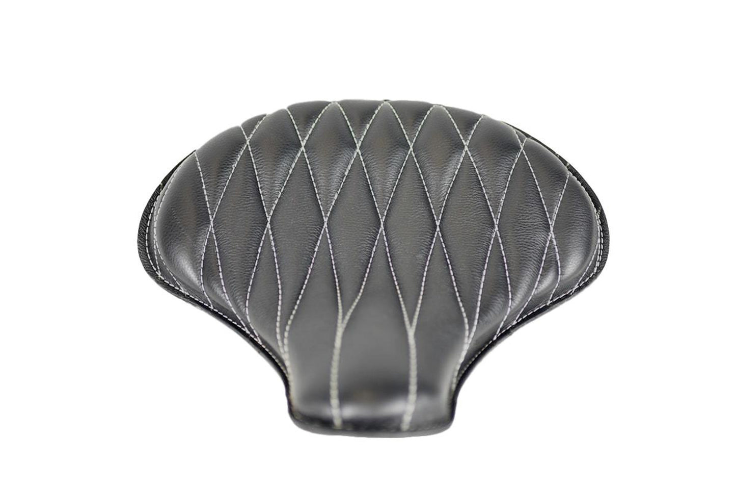 Black Leather Diamond Pleat Fade Tractor Seat 15x14