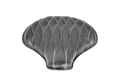 Black Leather Diamond Pleat Fade Tractor Seat 15x14