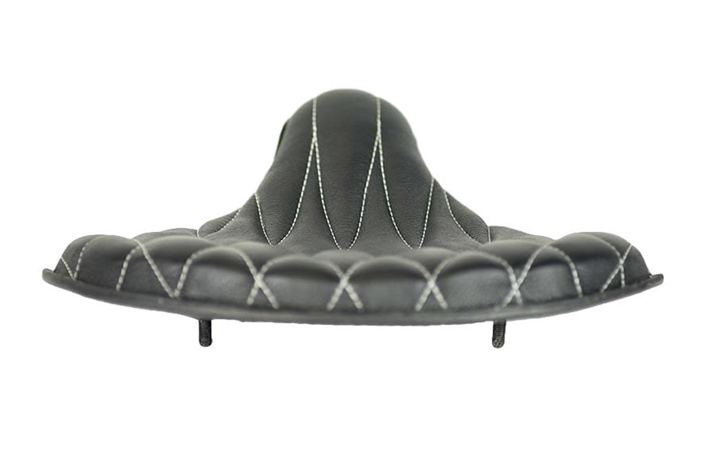 Black Leather Diamond Pleat Fade Tractor Seat 15x14