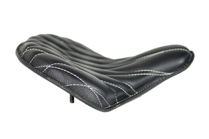 Black Leather Diamond Pleat Fade Tractor Seat 15x14