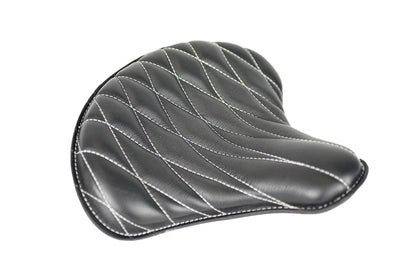 Black Leather Diamond Pleat Fade Tractor Seat 15x14