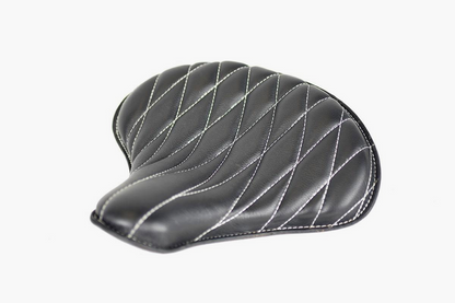 Black Leather Diamond Pleat Fade Tractor Seat 15x14
